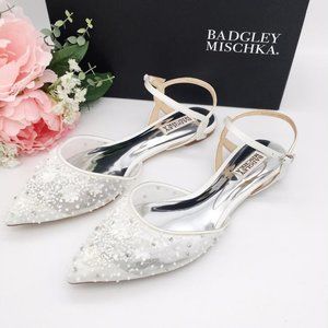 Badgley Mischka Carissa Pointed Toe Bridal Flats